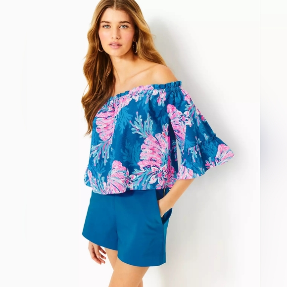 Lilly Pulitzer Tops - LILLY PULITZER Croix Off-the-Shoulder Top SIZE XL